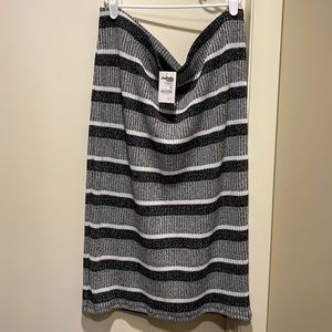 NWT Charlotte Russe black white and grey striped pencil skirt size 2x